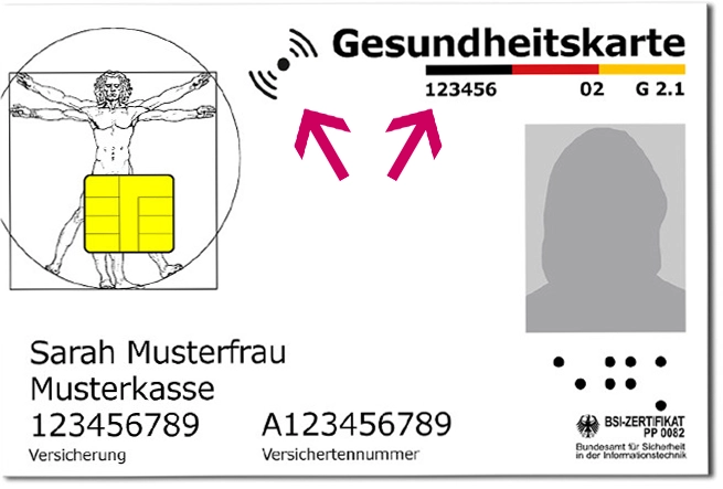 Ein Muster der elektronischen Gesundheitskarte